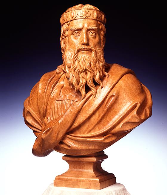 Buste du roi Salomon, par Brabançon le Disciple des Arts, compagnon sculpteur des Devoirs Unis (1994)