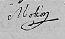 MOLEON Antoine signature 1824