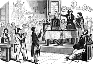 La réception, gravure de Jules Noël (1845)