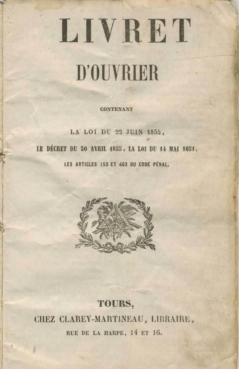 Livret d'ouvrier 1