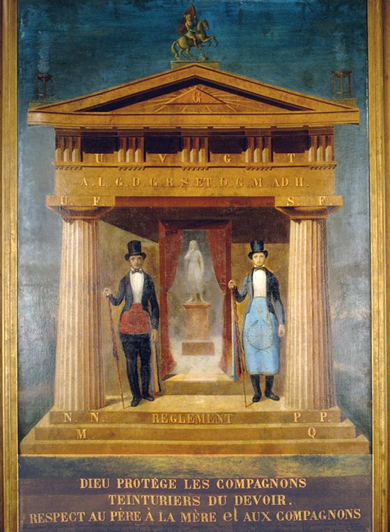 Symbolic painting of the Companion Dyers of Nantes, circa 1850
