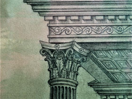 A. FARDIN, Le Temple Compagnonnique (détail), dessin au crayon sur papier